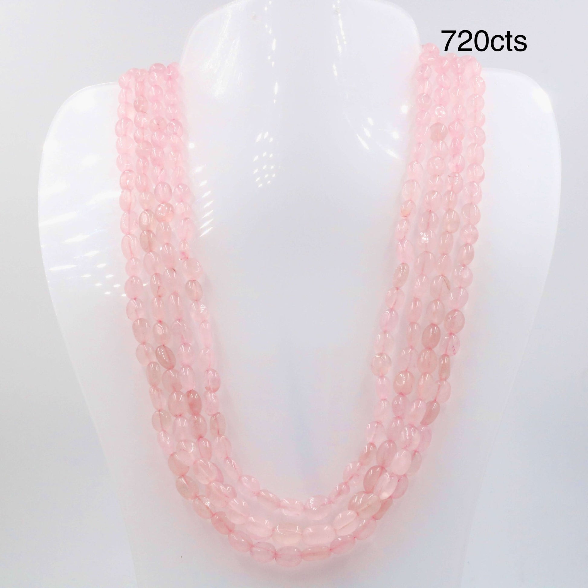 Rose Quartz Beaded Necklace - Taj Mahal Gems