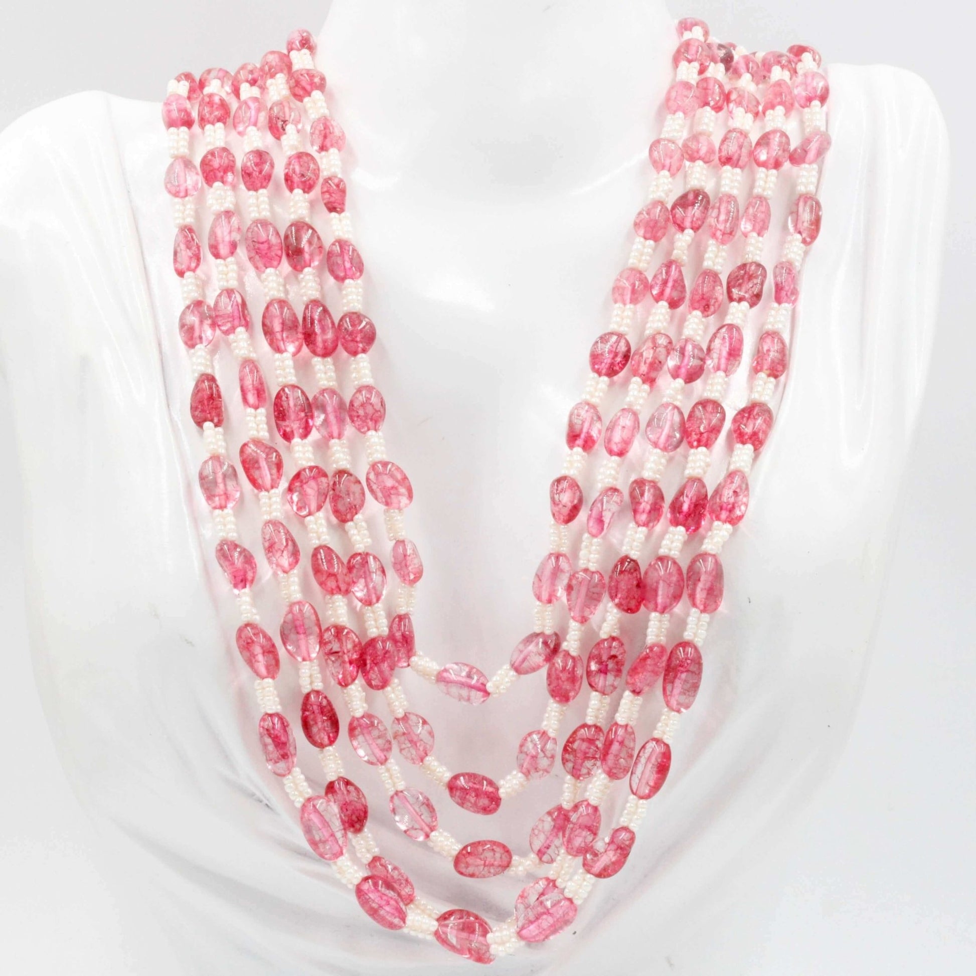 Rose Quartz Necklace - Taj Mahal Gems