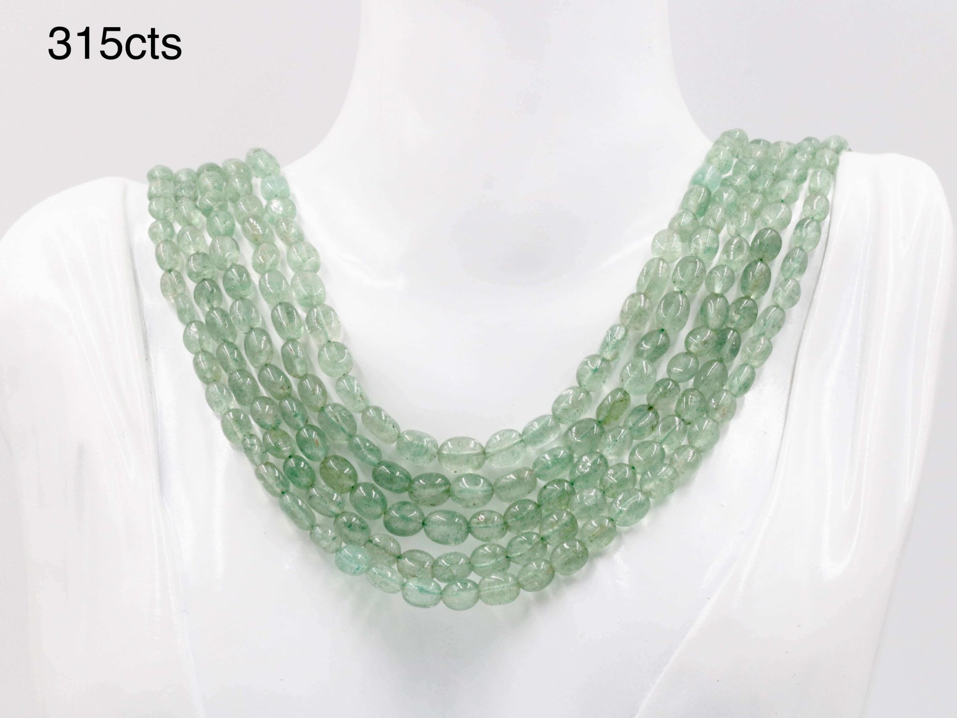 Russian Emerald Quartz Beaded Necklace - Taj Mahal Gems