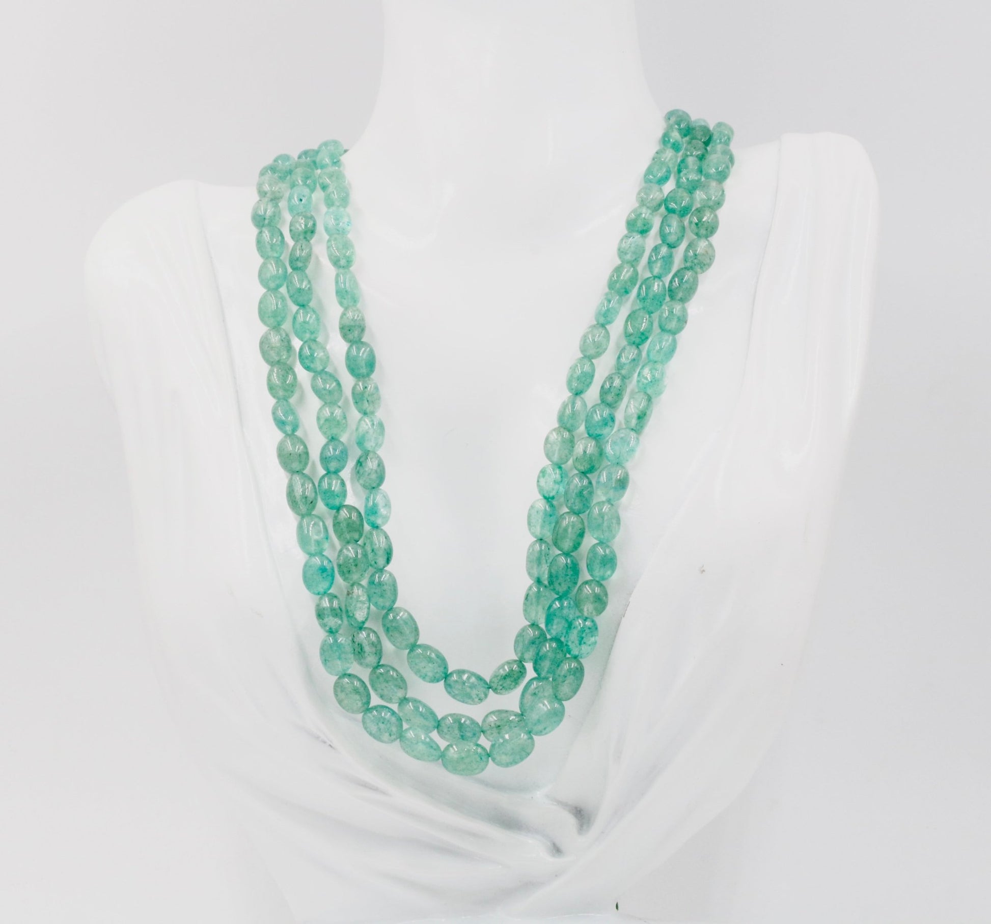 Russian Emerald Quartz Beaded Necklace - Taj Mahal Gems