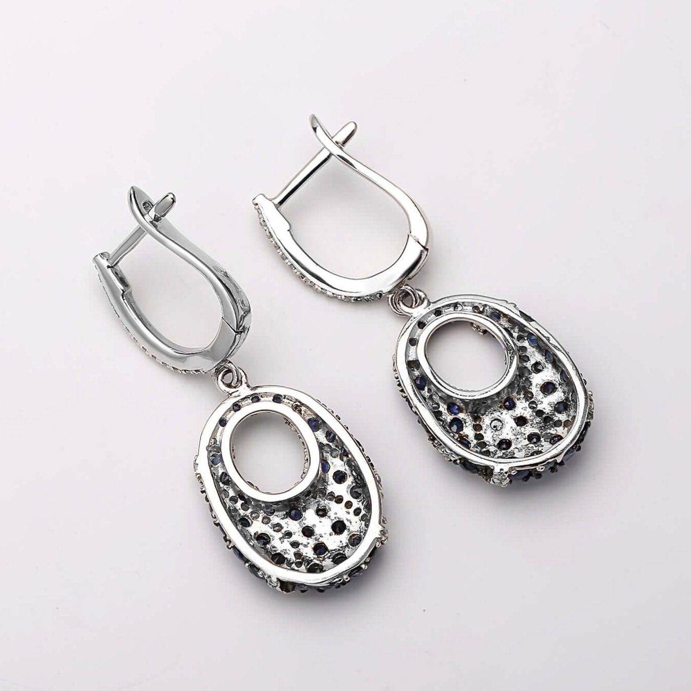 Sapphire Sterling Silver Earrings - Taj Mahal Gems