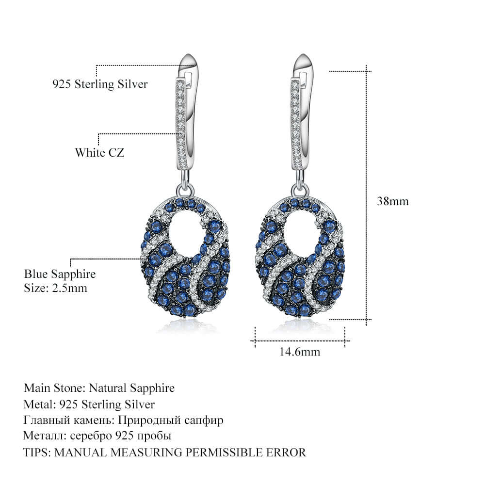 Sapphire Sterling Silver Earrings - Taj Mahal Gems
