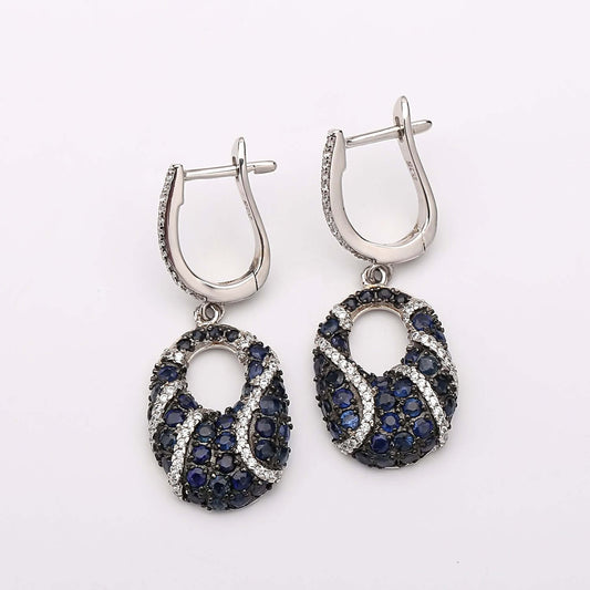 Sapphire Sterling Silver Earrings - Taj Mahal Gems