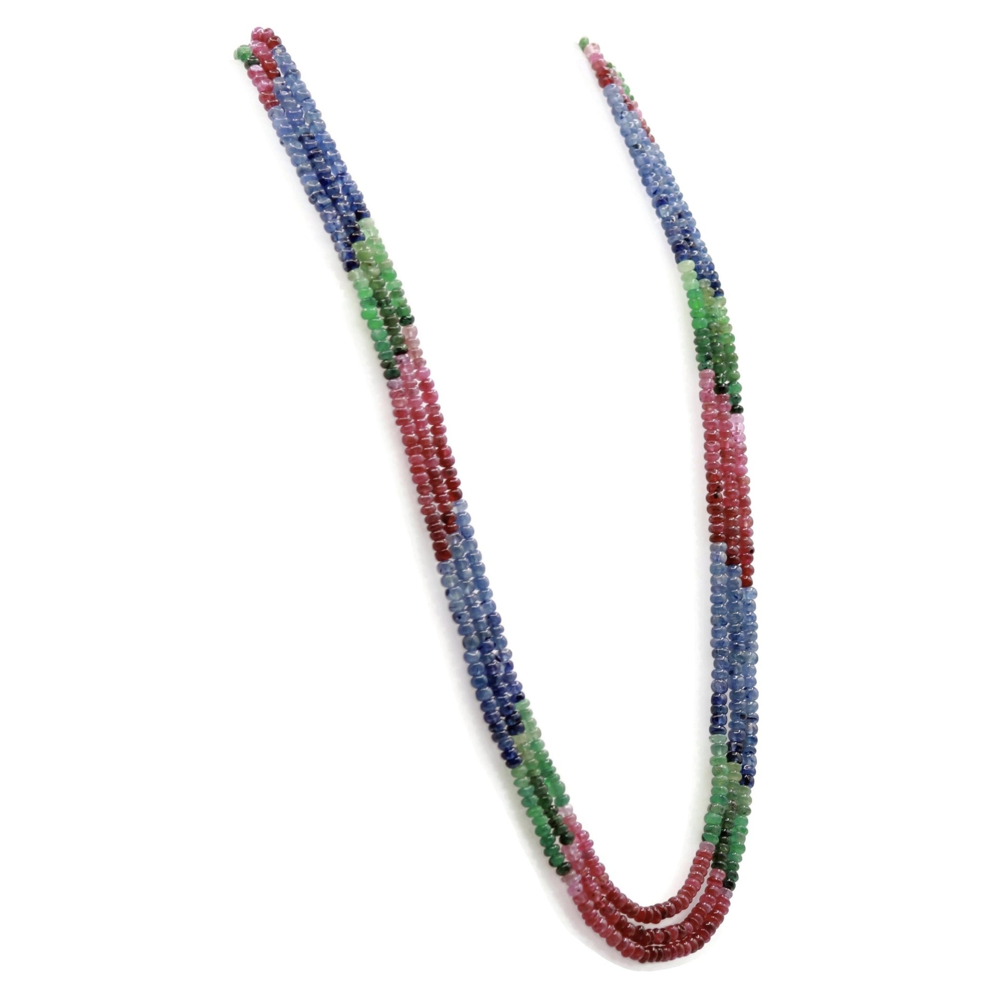 Sapphire w/ Ruby & Emerald Necklace - Taj Mahal Gems
