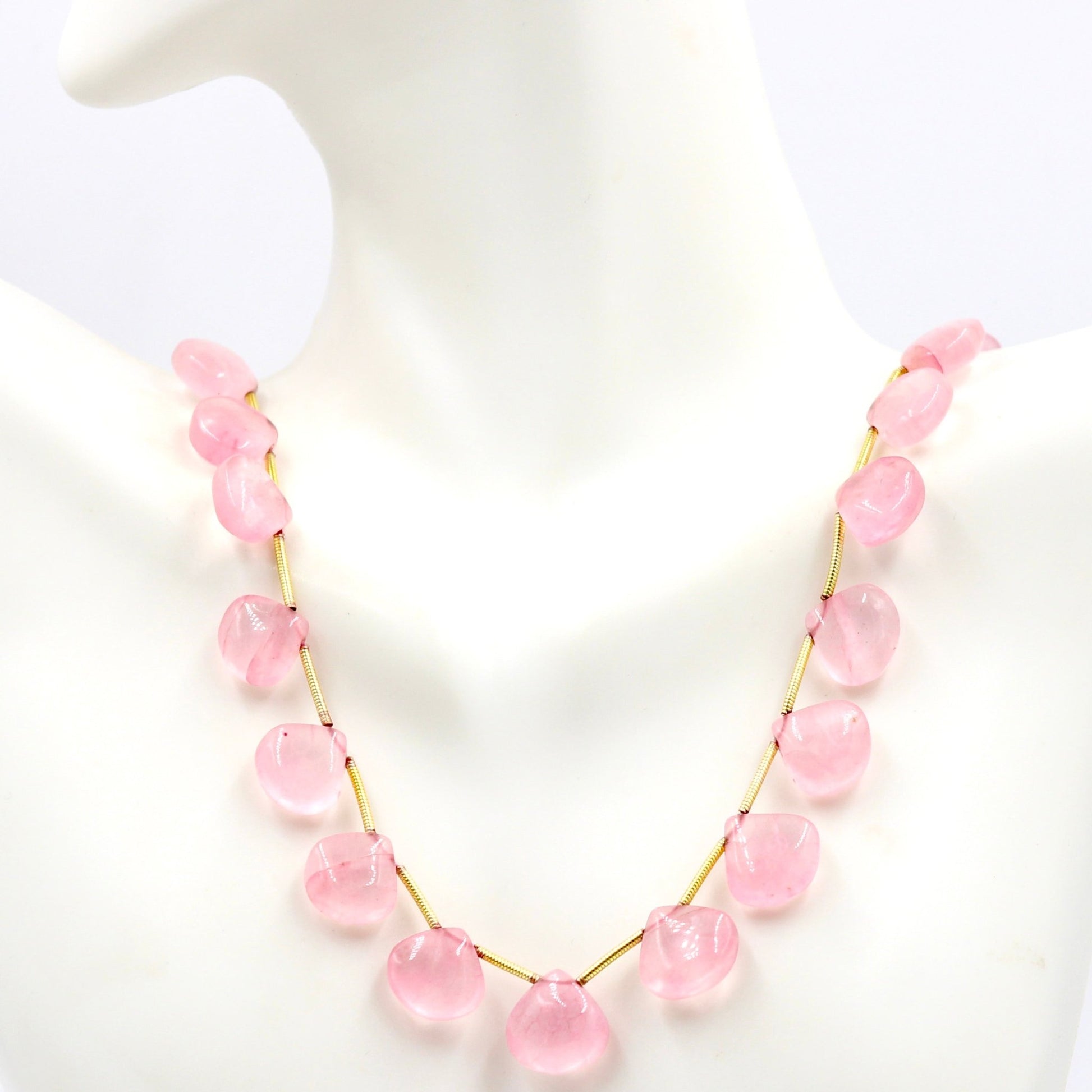 Single Color Drops Quartz Necklace - Taj Mahal Gems