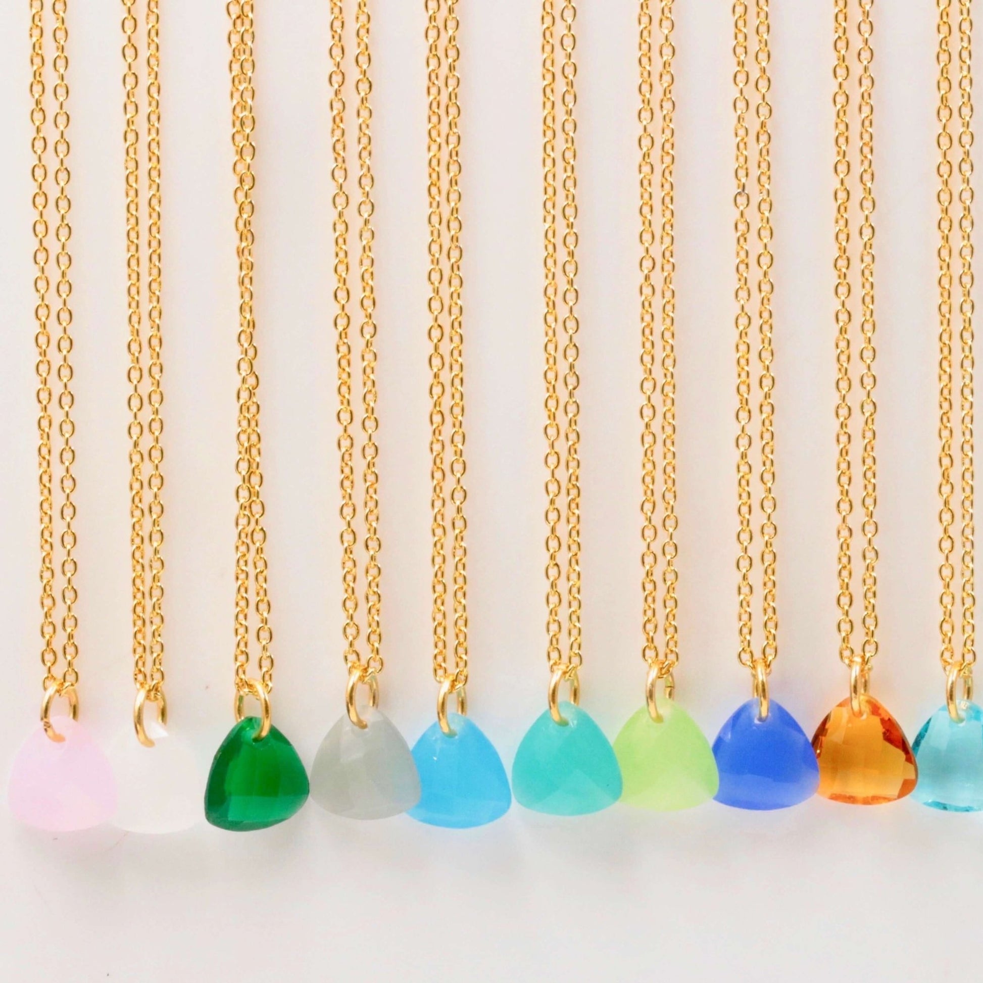 Single Color Gemstone with Chain Necklace - Taj Mahal Gems