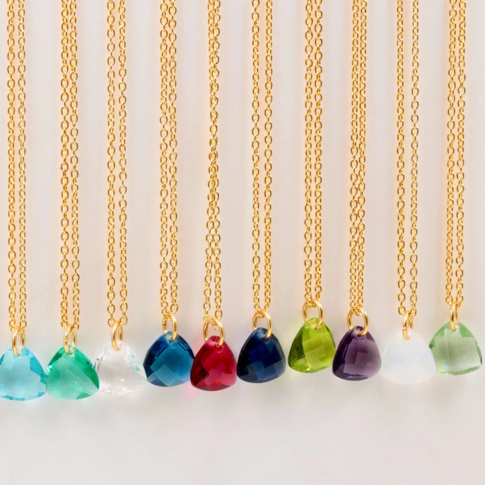 Single Color Gemstone with Chain Necklace - Taj Mahal Gems