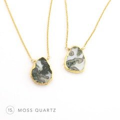 Single Color Natural Shape Gemstone with Chain Necklace - Taj Mahal Gems