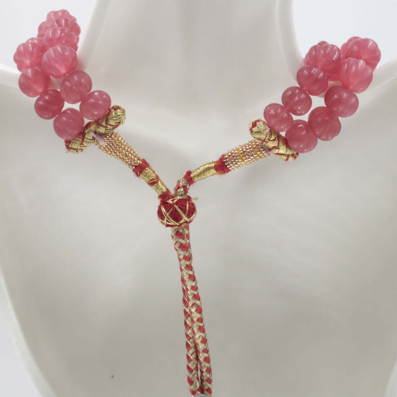 Single color Quartz Pumpkin Beads Necklace - Taj Mahal Gems