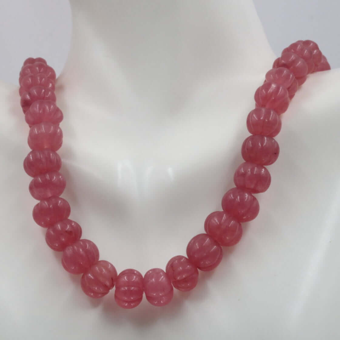 Single color Quartz Pumpkin Beads Necklace - Taj Mahal Gems
