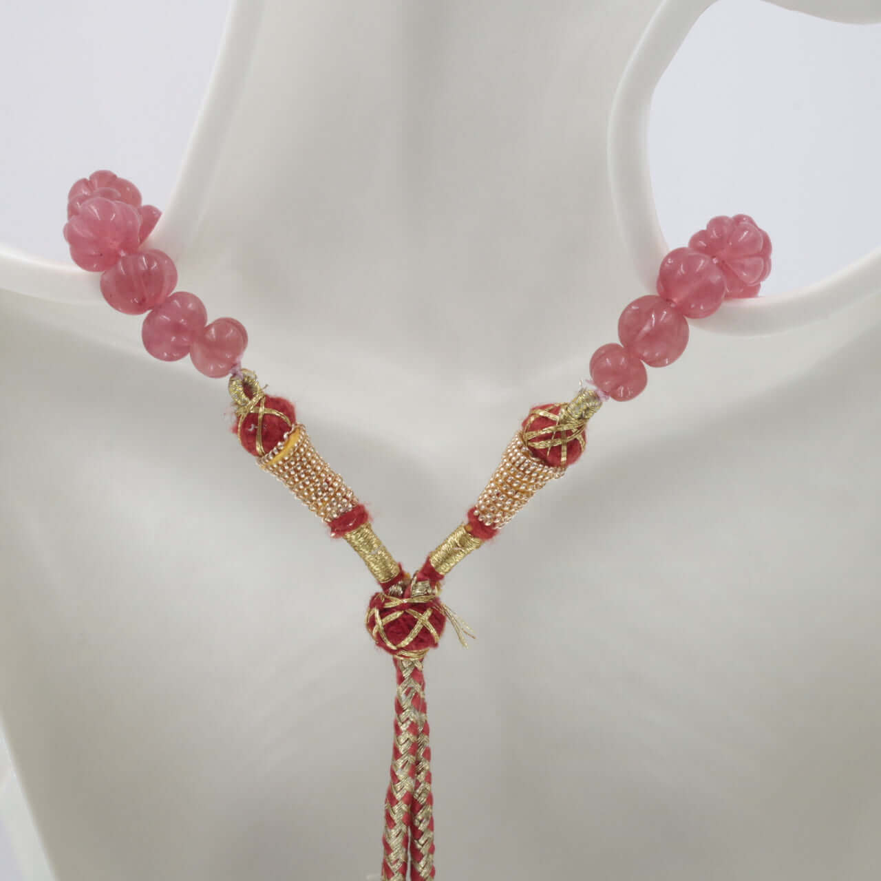 Single color Quartz Pumpkin Beads Necklace - Taj Mahal Gems