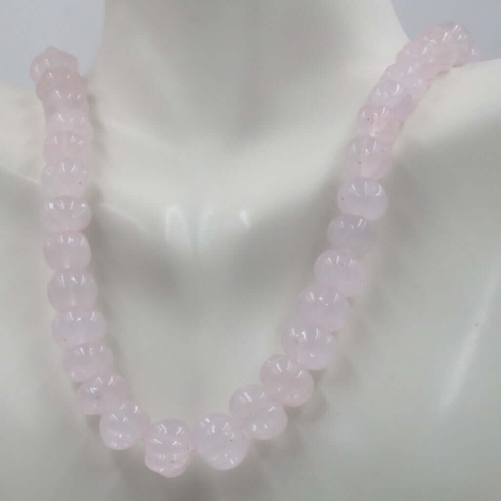 Single color Quartz Pumpkin Beads Necklace - Taj Mahal Gems