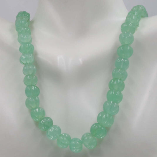 Single color Quartz Pumpkin Beads Necklace - Taj Mahal Gems