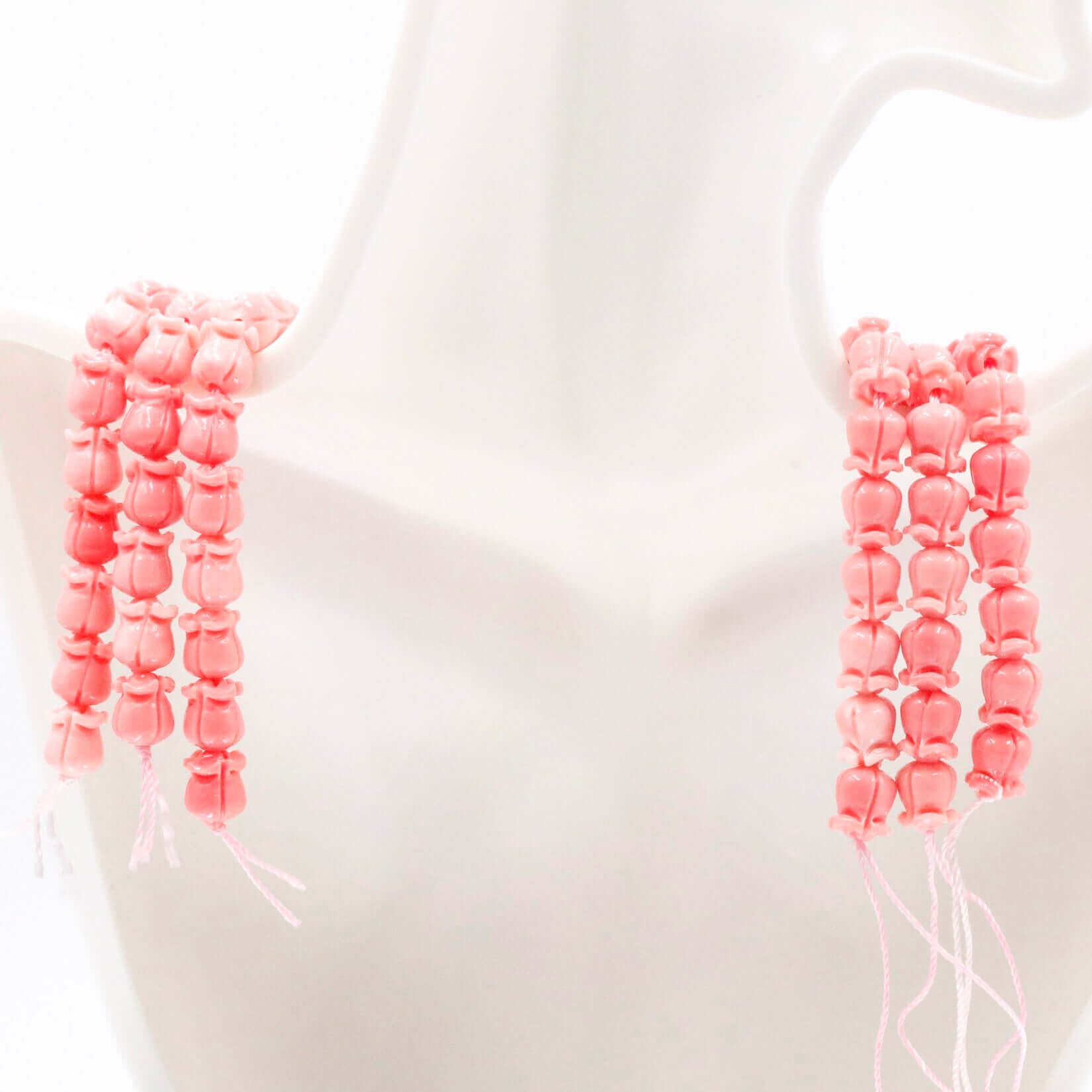 Tulip Coral Beads Strand - Taj Mahal Gems