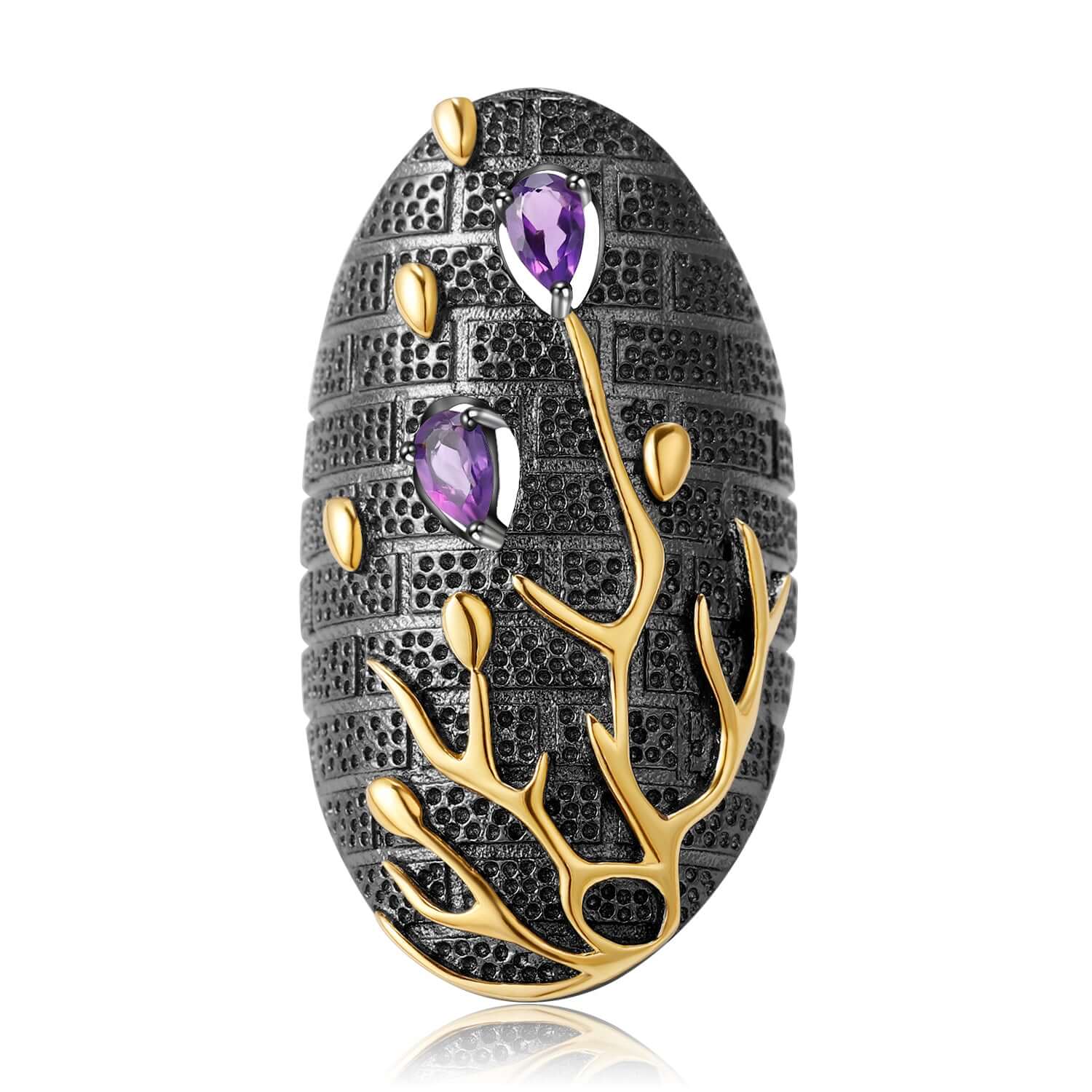 Vintage 925 Sterling Silver Statement Ring - Taj Mahal Gems