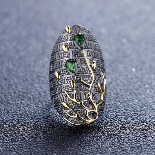 Vintage 925 Sterling Silver Statement Ring - Taj Mahal Gems