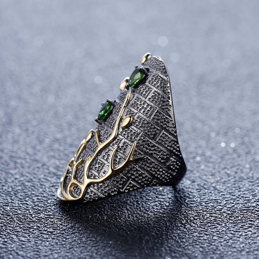 Vintage 925 Sterling Silver Statement Ring - Taj Mahal Gems