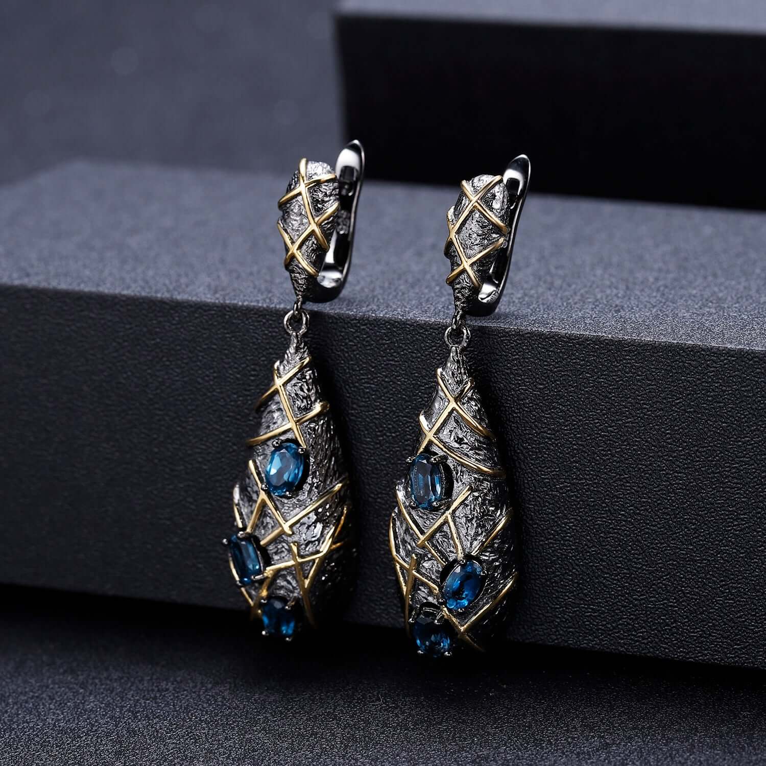 Vintage Silver Drop Earrings - Taj Mahal Gems