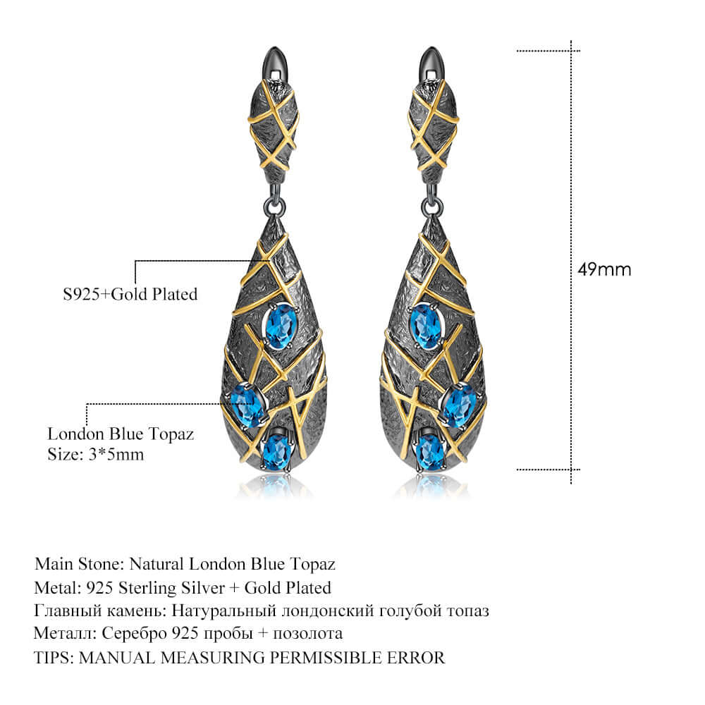 Vintage Silver Drop Earrings - Taj Mahal Gems