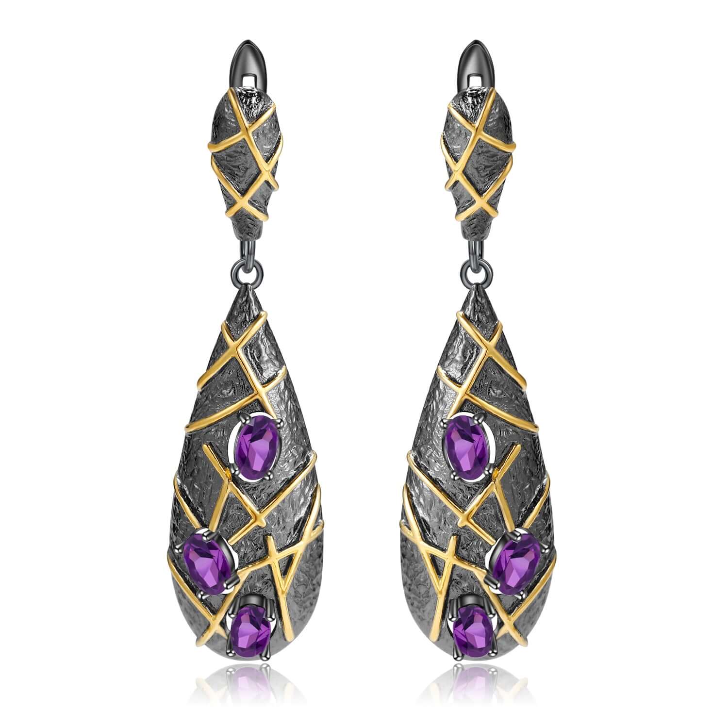 Vintage Silver Drop Earrings - Taj Mahal Gems