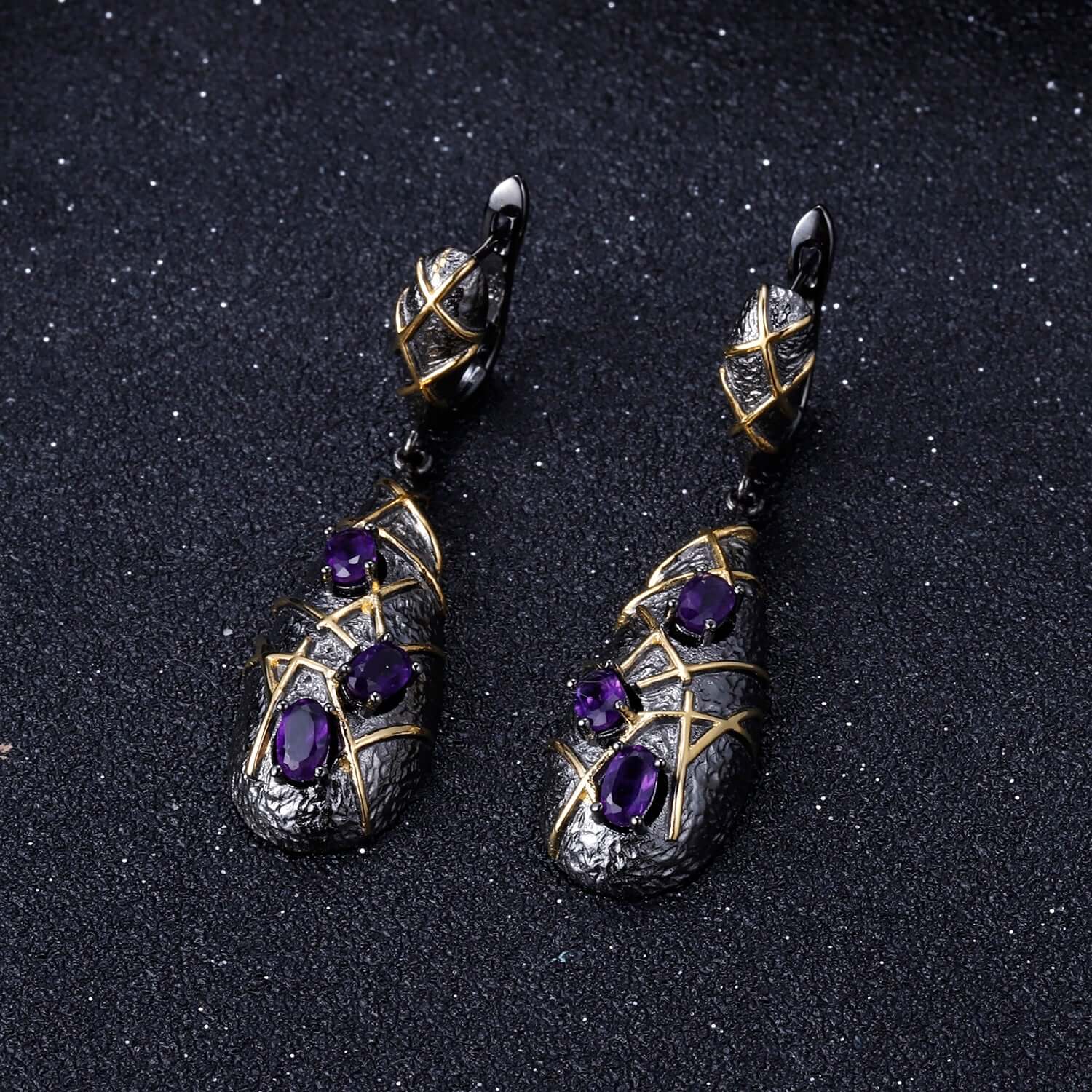 Vintage Silver Drop Earrings - Taj Mahal Gems