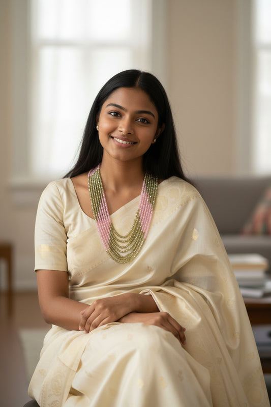 CZ Necklace Multi-Color Beaded - 7 Strand