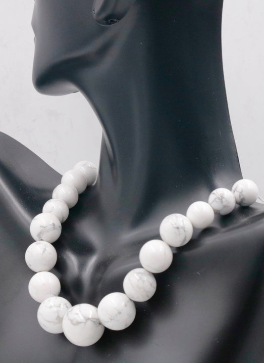 White Howlite Round Beads - Taj Mahal Gems