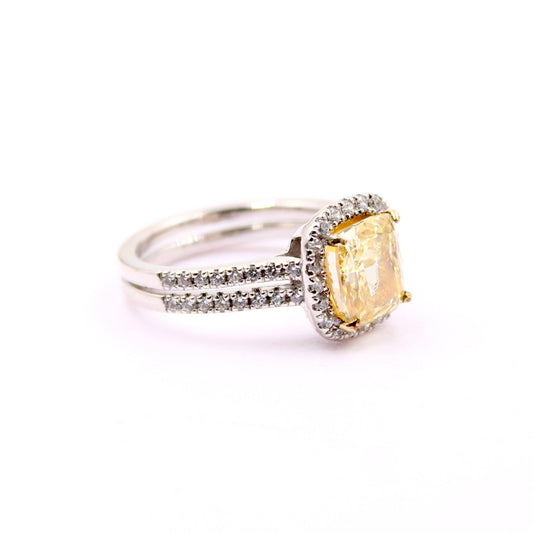 Yellow and Pink Cubic Zircon Ring - Taj Mahal Gems