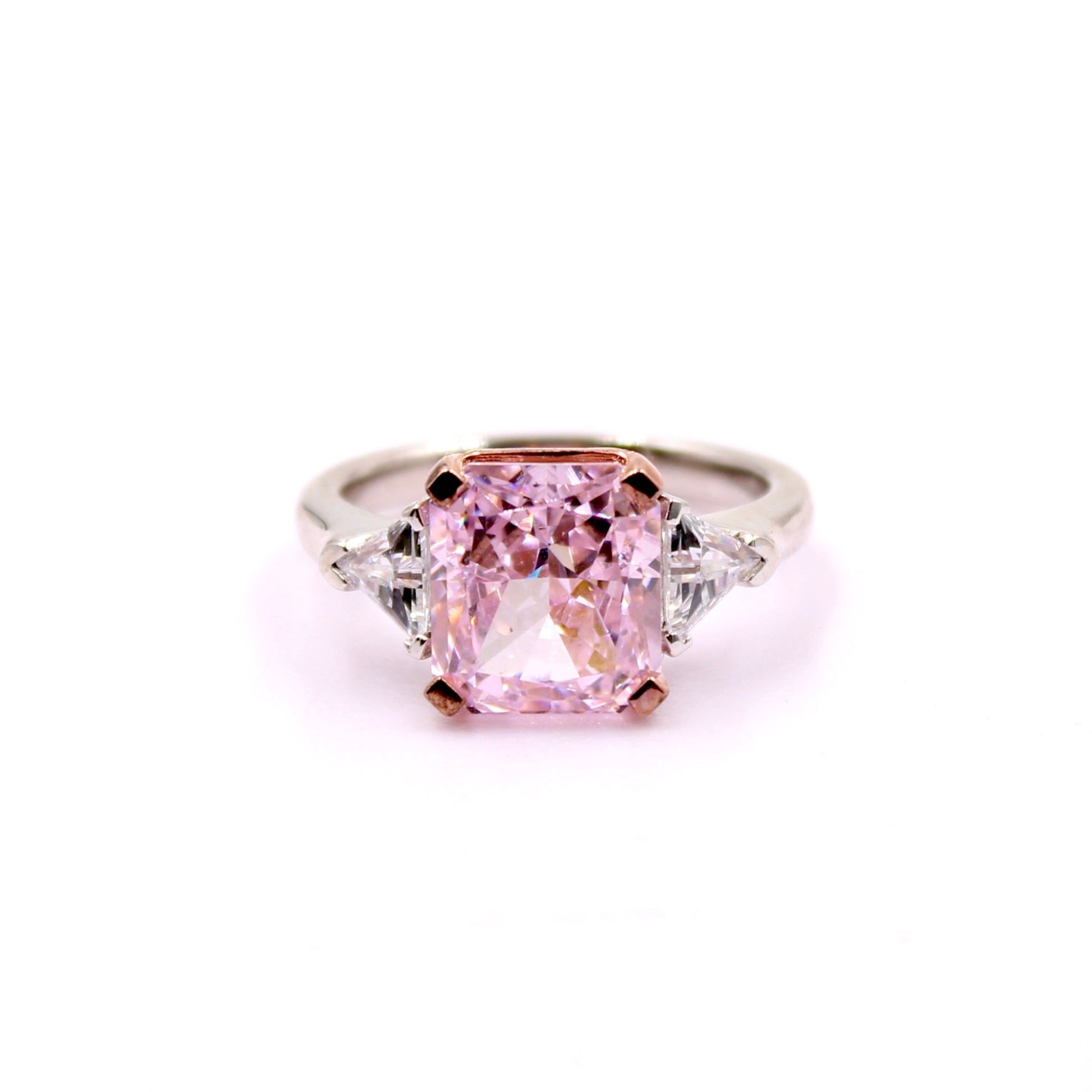 Yellow and Pink Cubic Zircon Ring - Taj Mahal Gems