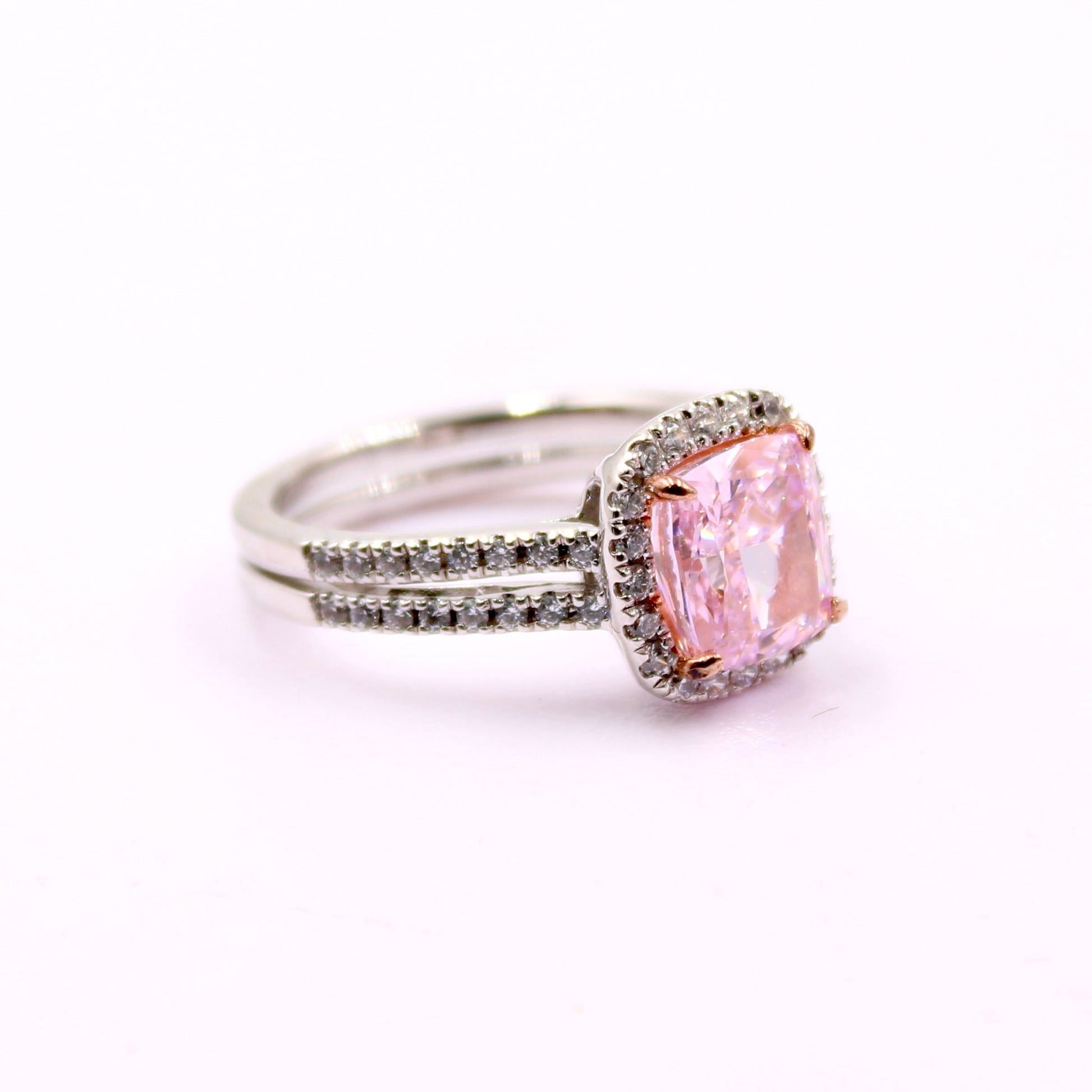 Yellow and Pink Cubic Zircon Ring - Taj Mahal Gems