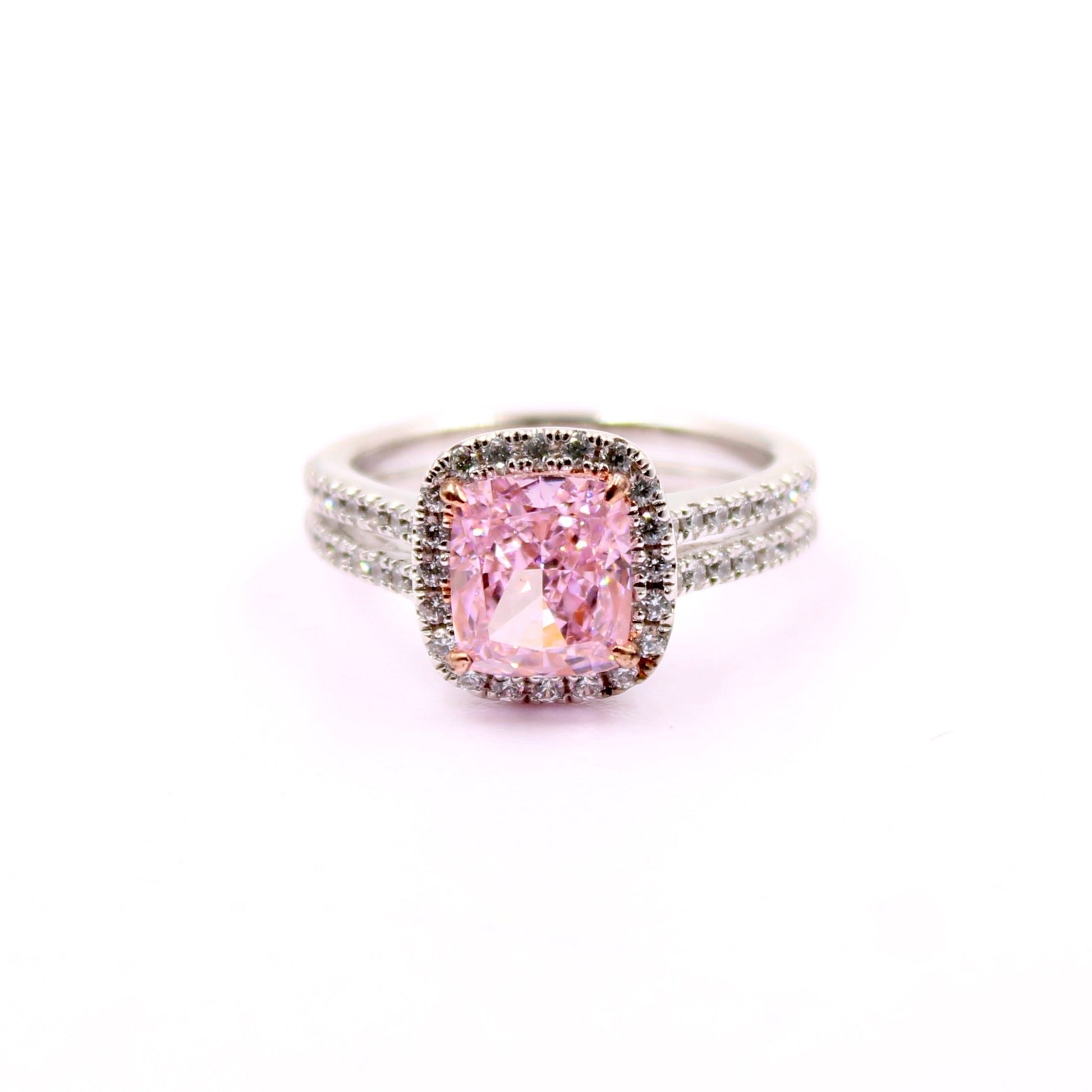 Yellow and Pink Cubic Zircon Ring - Taj Mahal Gems