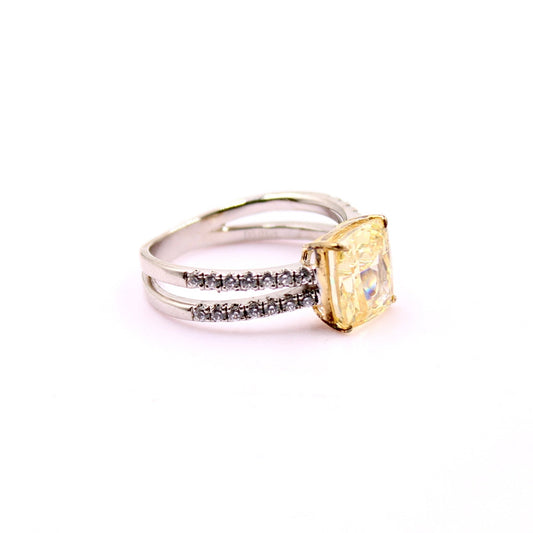 Yellow Cubic Zircon Ring - Taj Mahal Gems