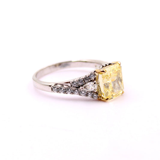 Yellow Cubic Zircon Ring - Taj Mahal Gems