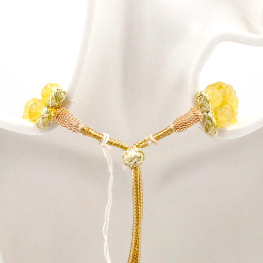 Yellow Quartz Pumpkin Beads Necklace - Taj Mahal Gems