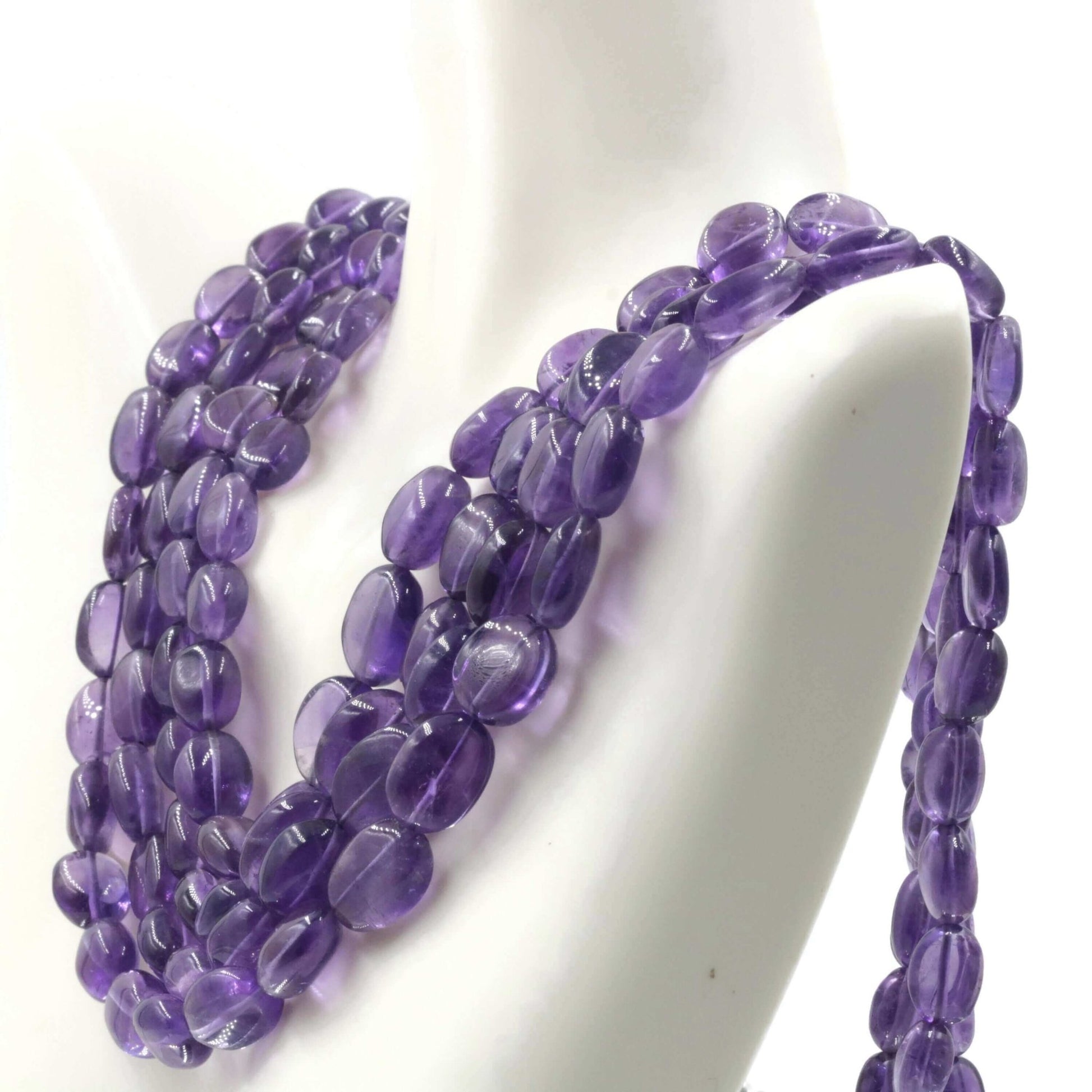 Amethyst Multi - Strand Beaded Necklace - Taj Mahal Gems