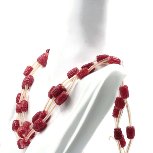 Antique Red Coral Bead Strands - Taj Mahal Gems