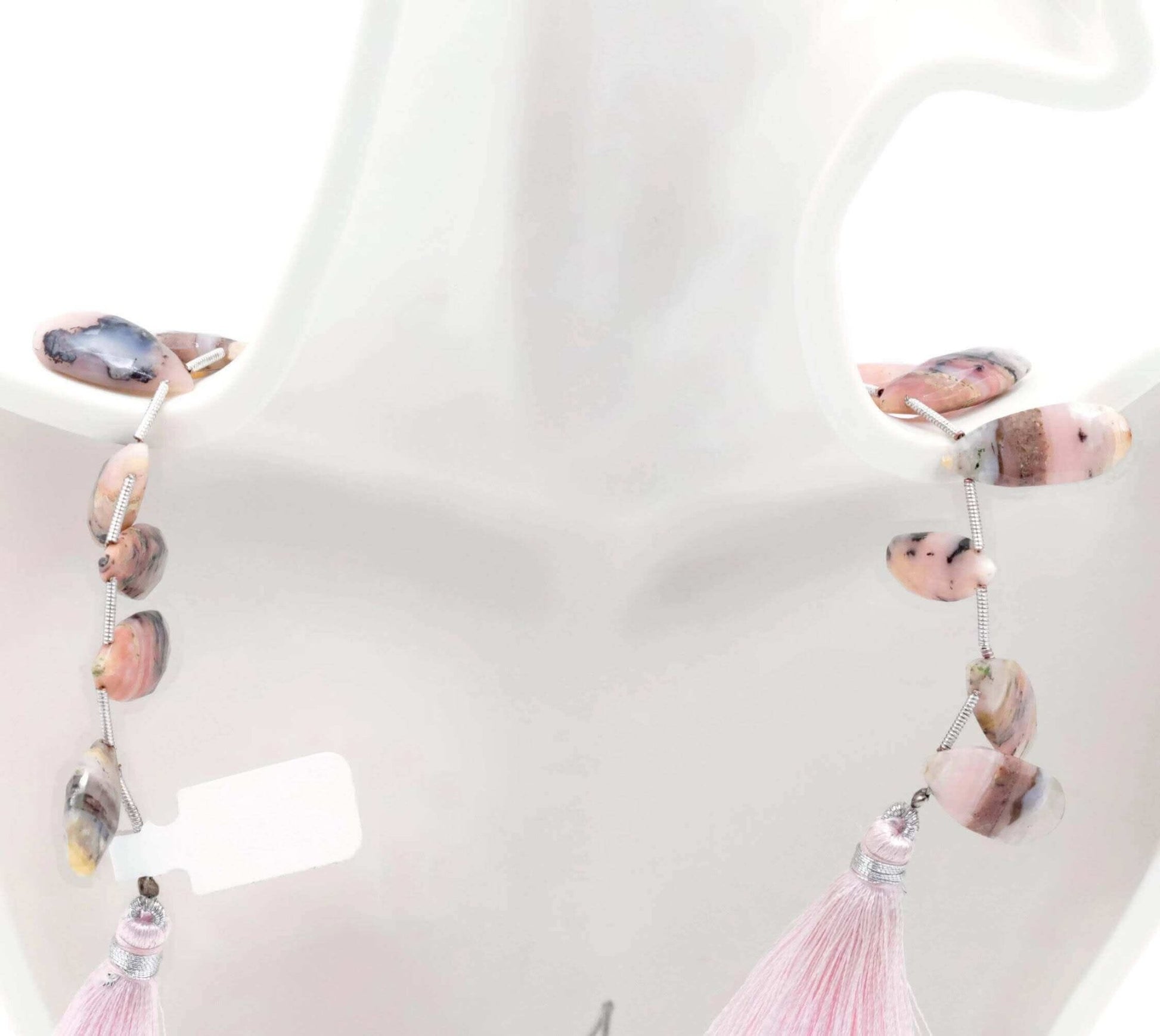 Bicolored Pink Opal Beads Strand - Taj Mahal Gems