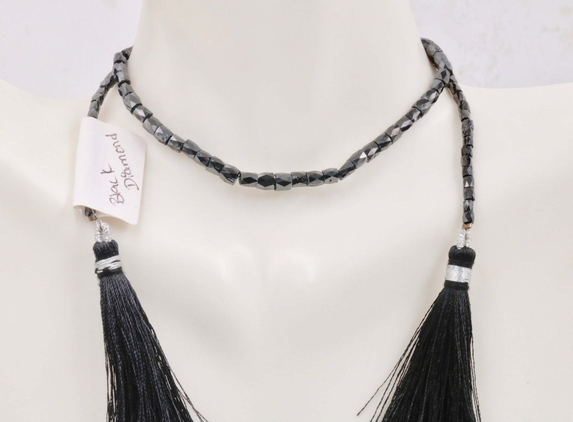 Black Diamond Beads Strand - Taj Mahal Gems