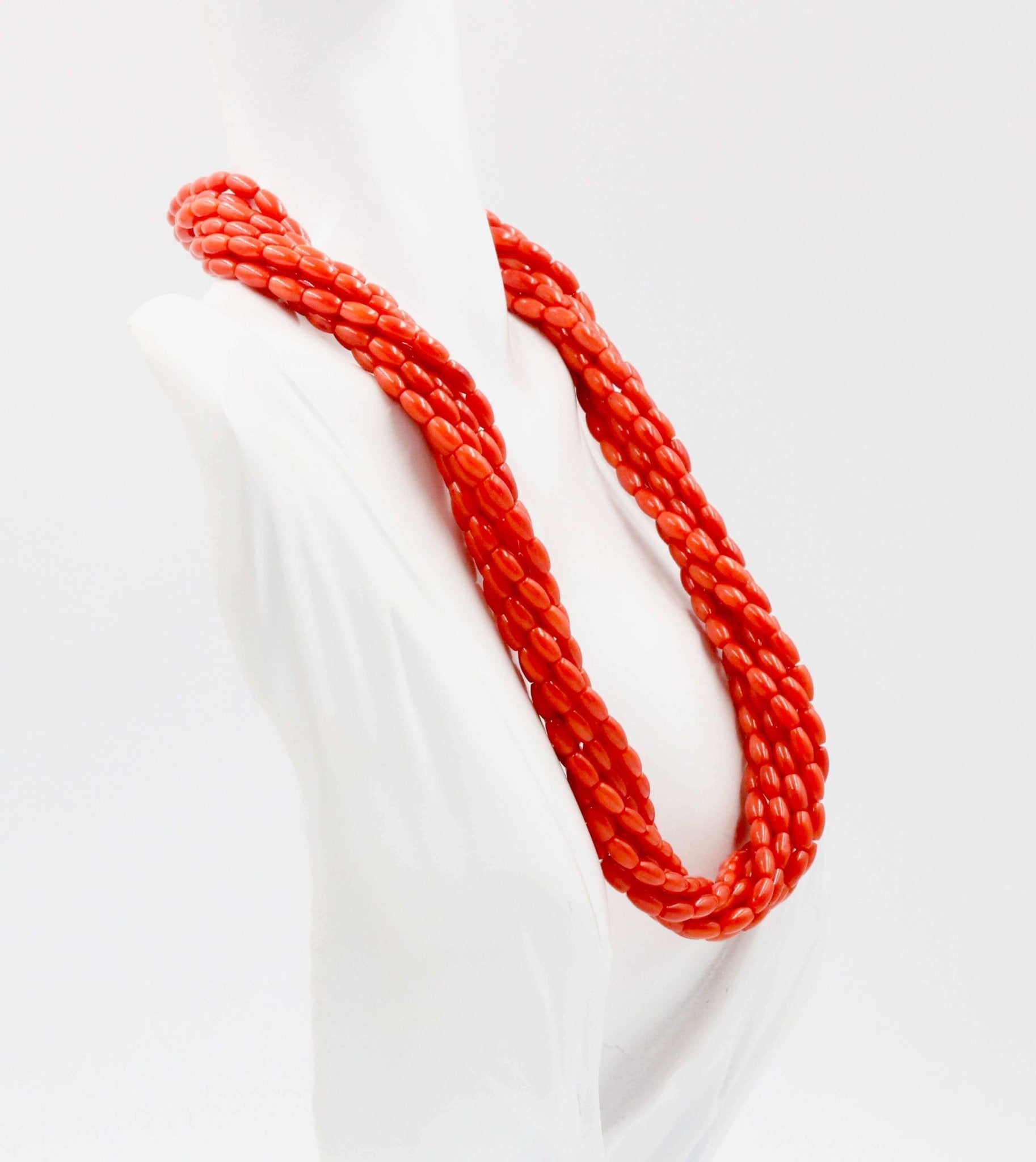 Coral Multi - Strand Beaded Necklace - Taj Mahal Gems