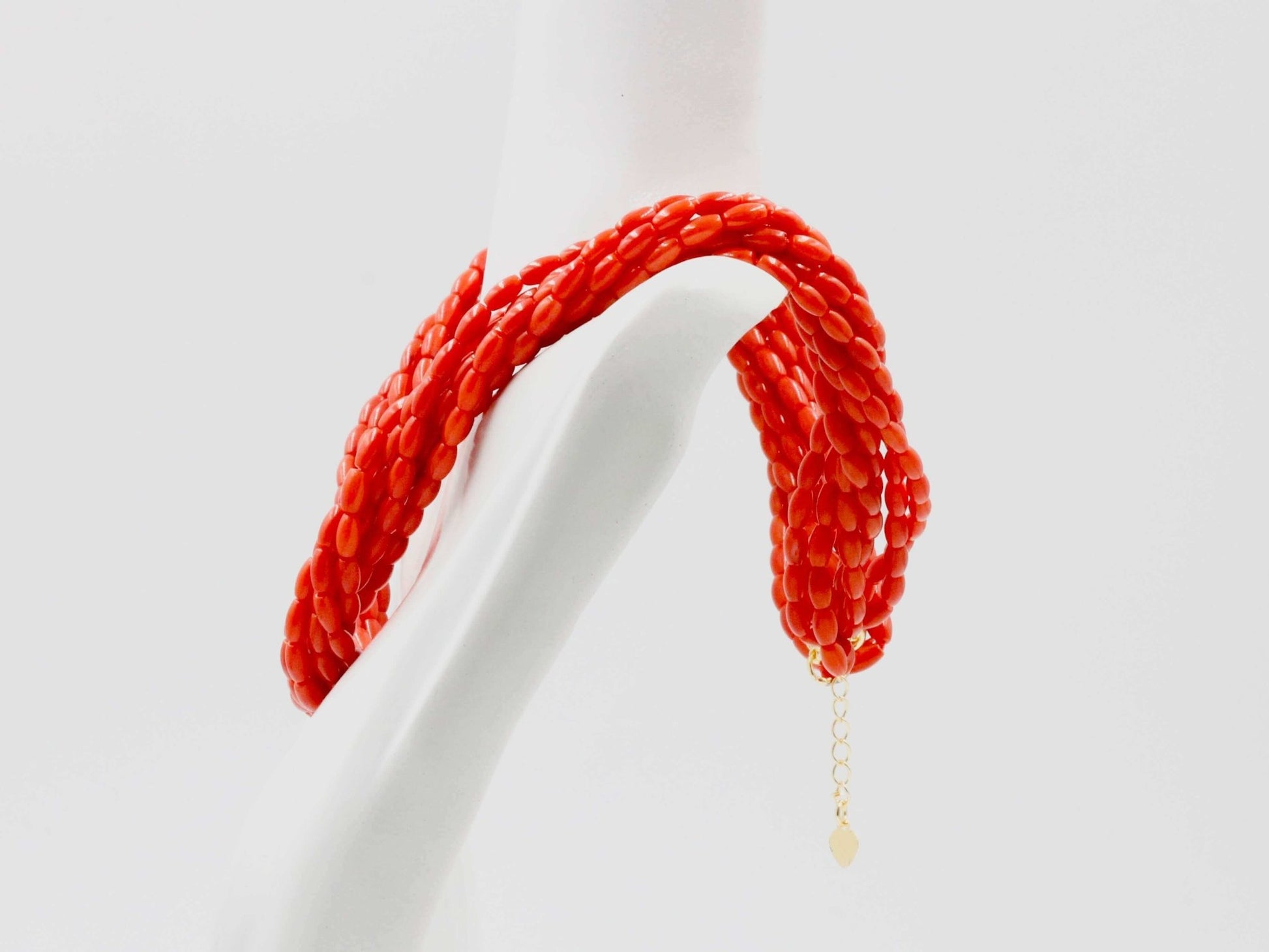 Coral Multi - Strand Beaded Necklace - Taj Mahal Gems