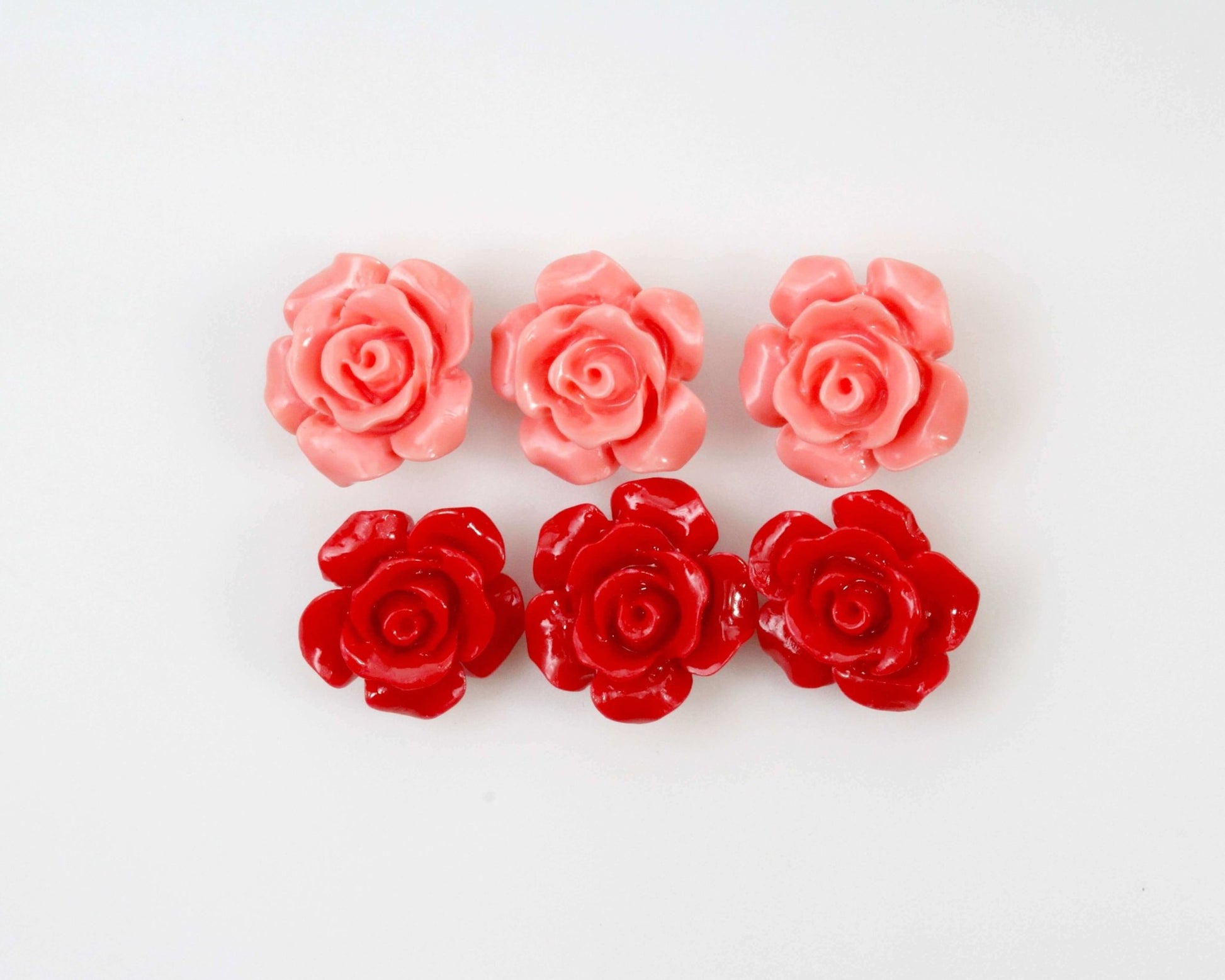 Coral Rose Flower Beads 12mm - Taj Mahal Gems