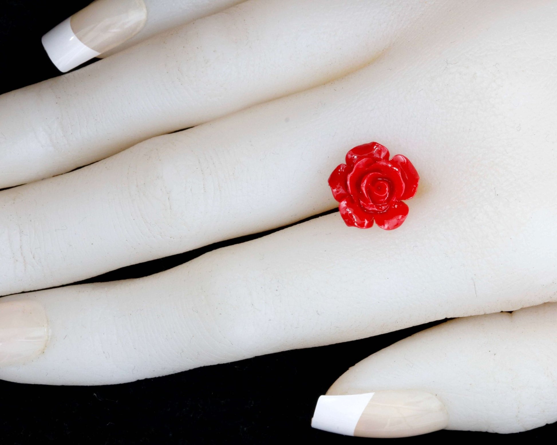 Coral Rose Flower Beads 12mm - Taj Mahal Gems