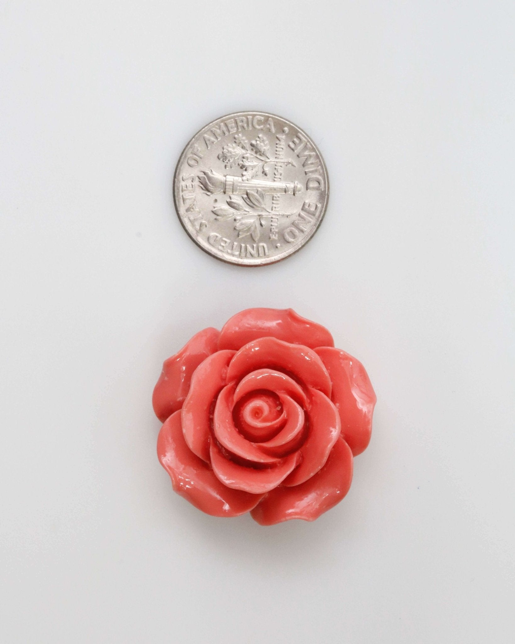 Coral Rose Flower beads 18mm - Taj Mahal Gems