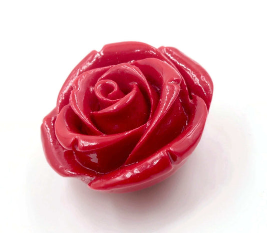 Coral Rose Flower Beads 25mm - Taj Mahal Gems