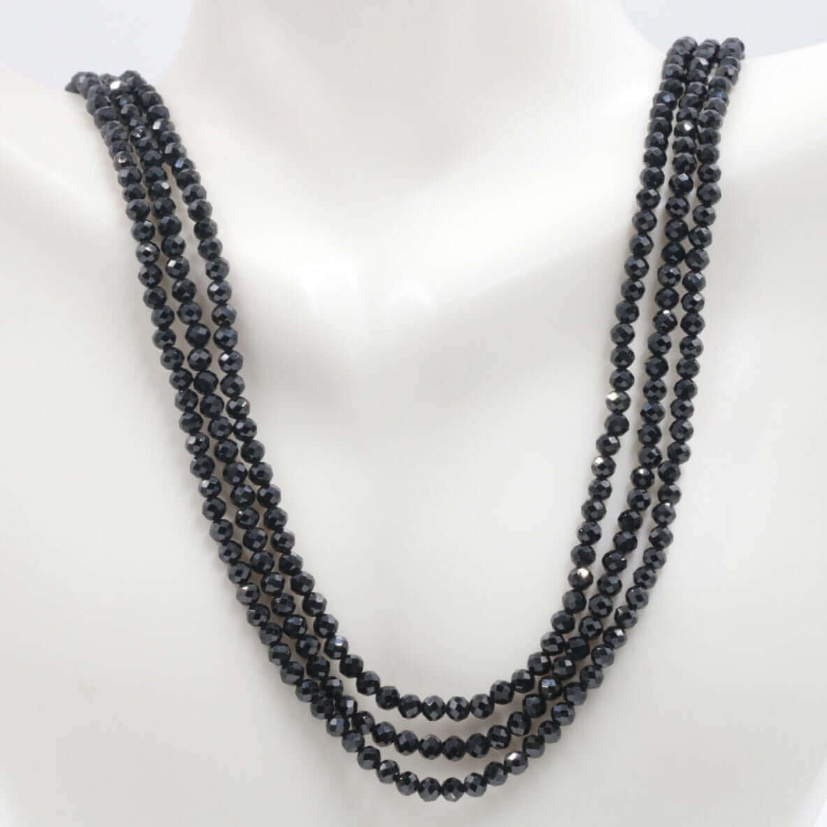 Elegant Black Spinel Bead Necklace - Taj Mahal Gems