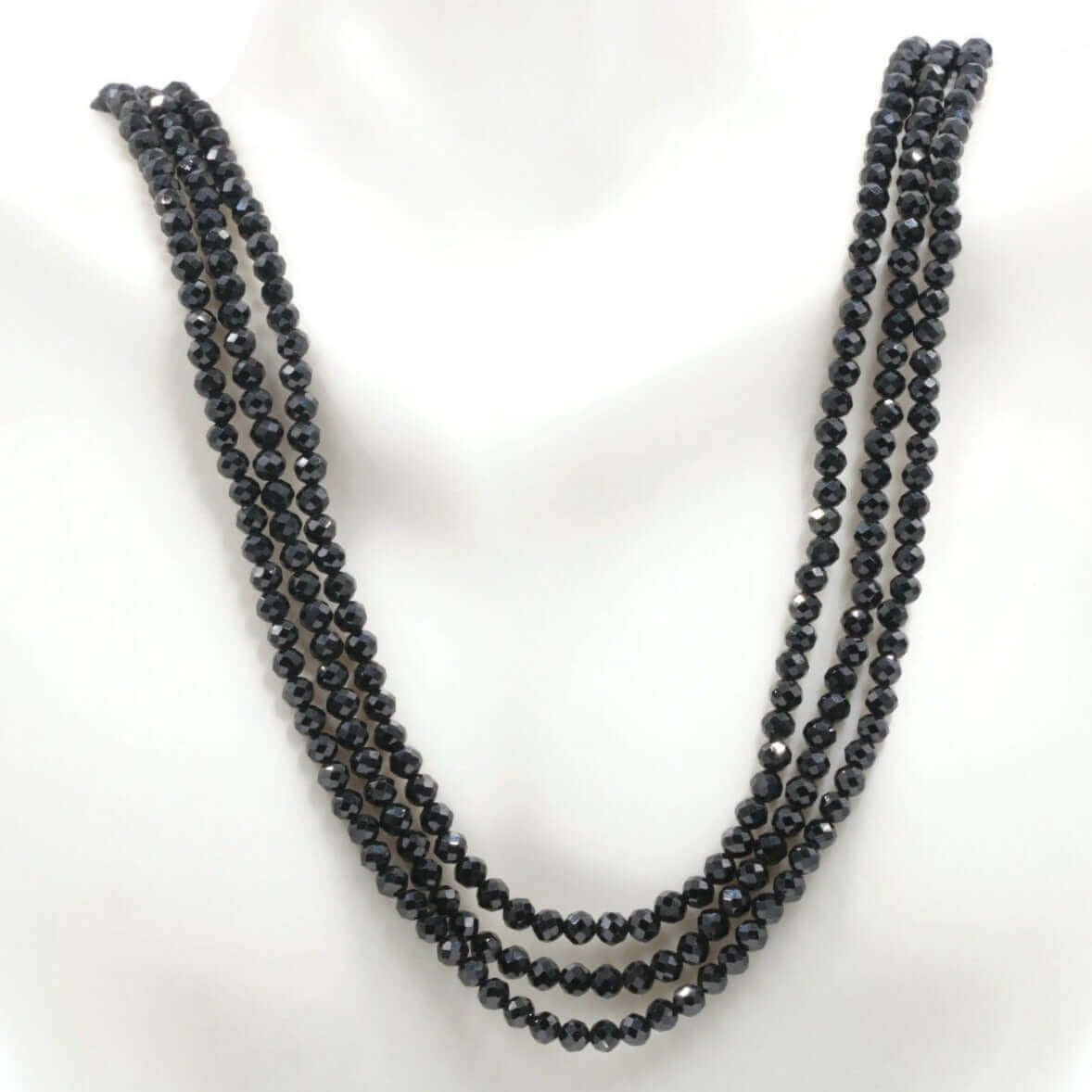 Elegant Black Spinel Bead Necklace - Taj Mahal Gems