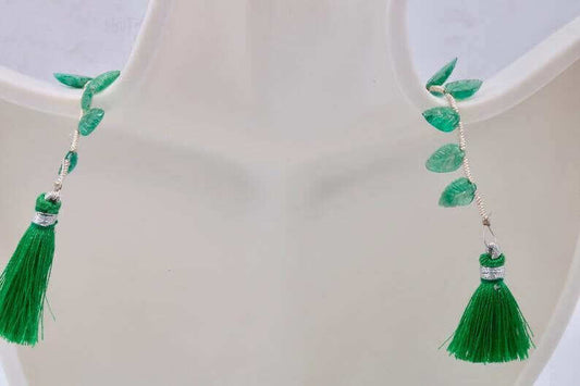 Emerald Leaf Beads Strand - Taj Mahal Gems