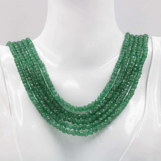 Genuine Natural Emerald Beaded Necklace - Taj Mahal Gems