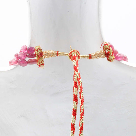 Genuine Ruby Gemstone Beaded Necklace - Taj Mahal Gems