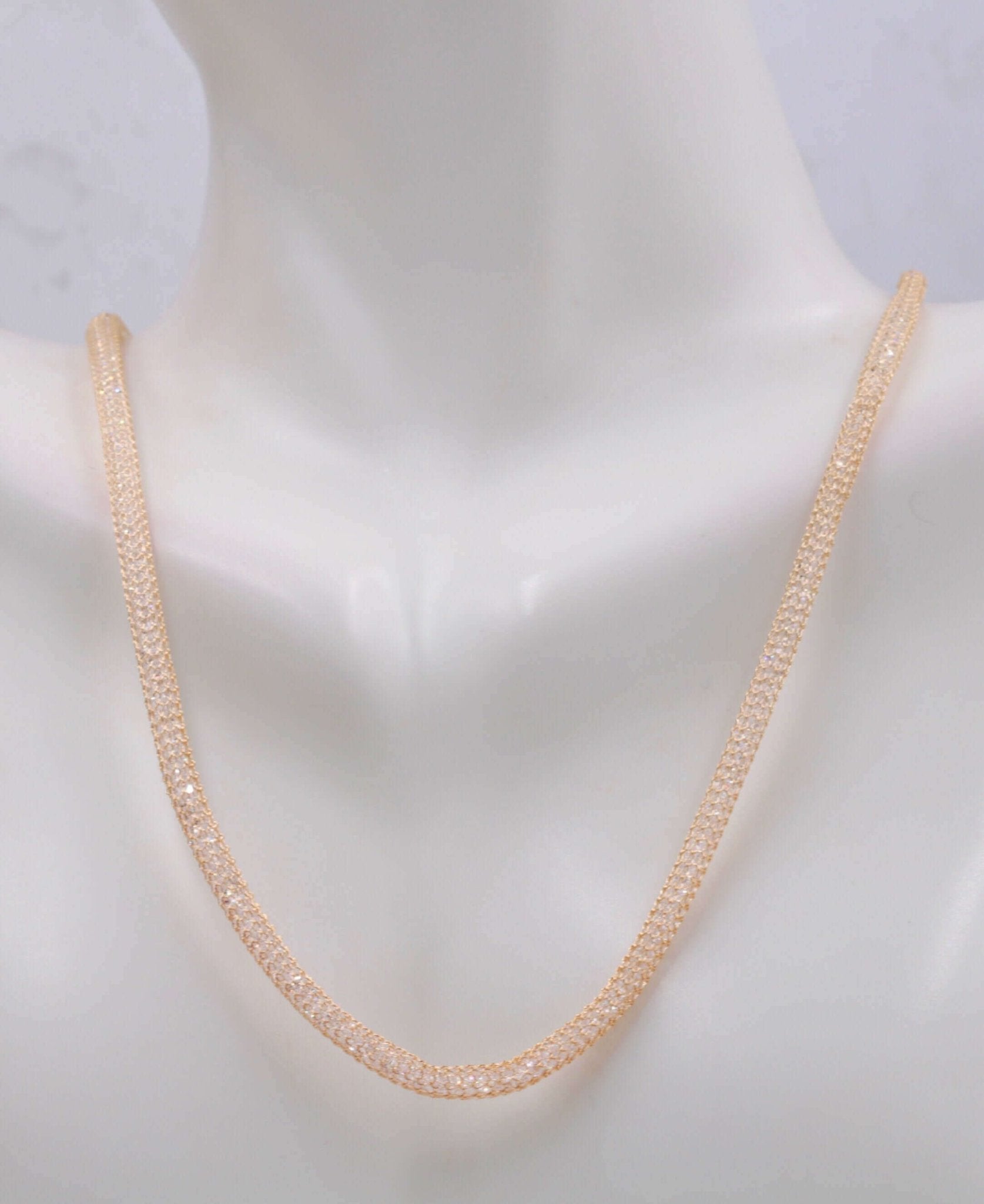 Gold Mesh Rose Gold Chain - Taj Mahal Gems